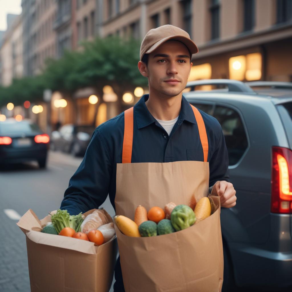 Работа курьером на личном автомобиле в службе доставки продуктов
